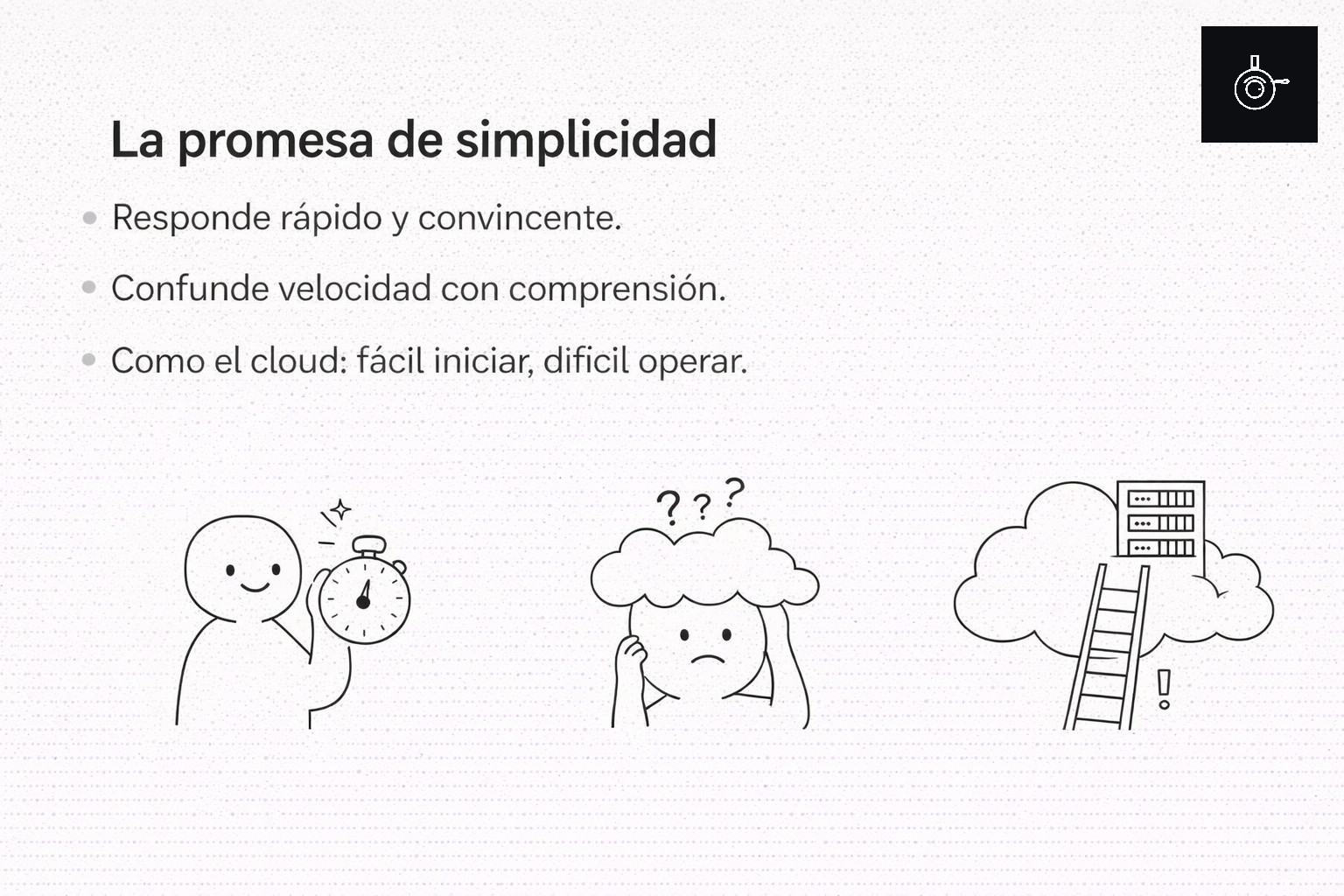 Ilustración sobre la promesa de la IA como atajo