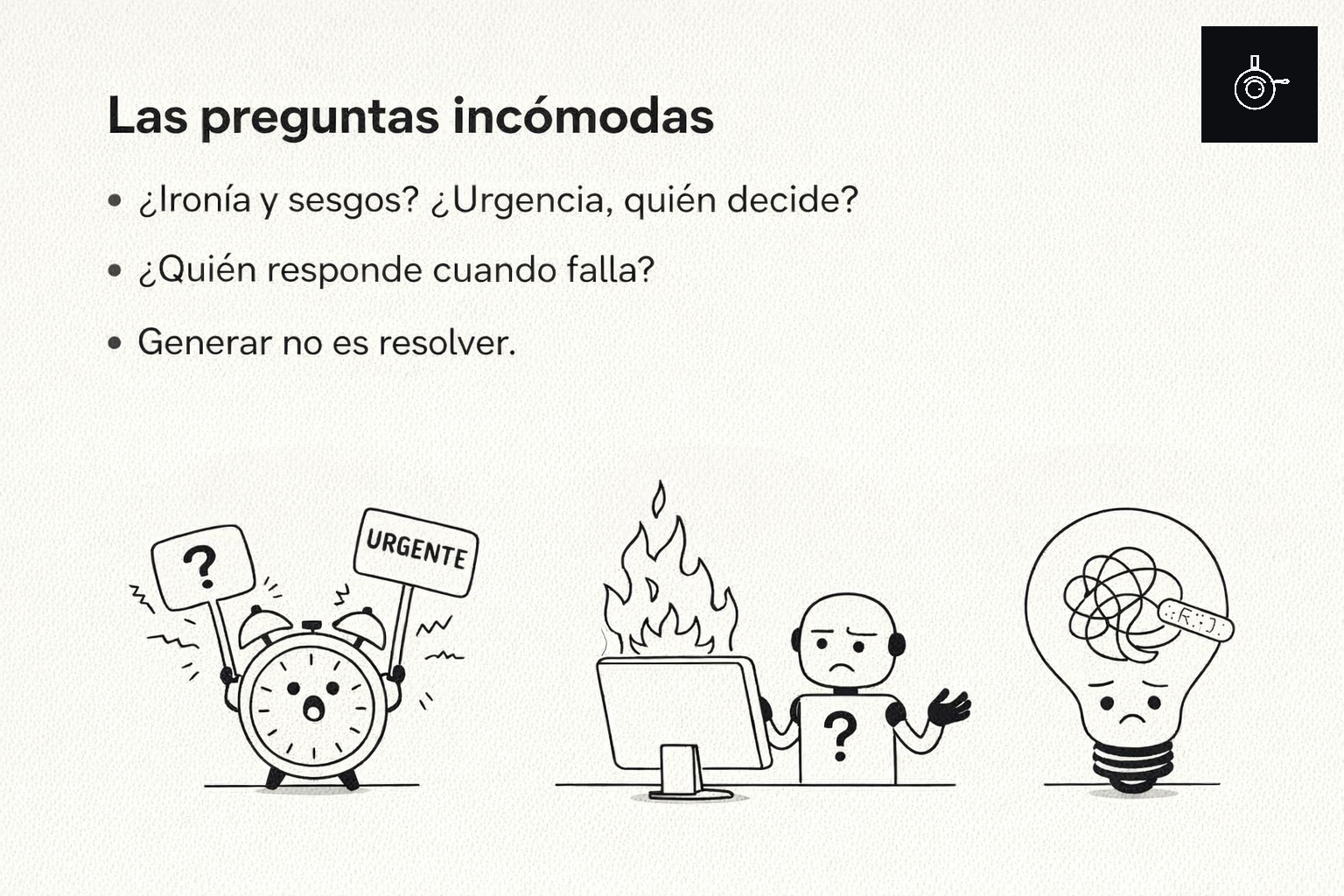 Ilustración sobre pedirle a la IA un sistema completo