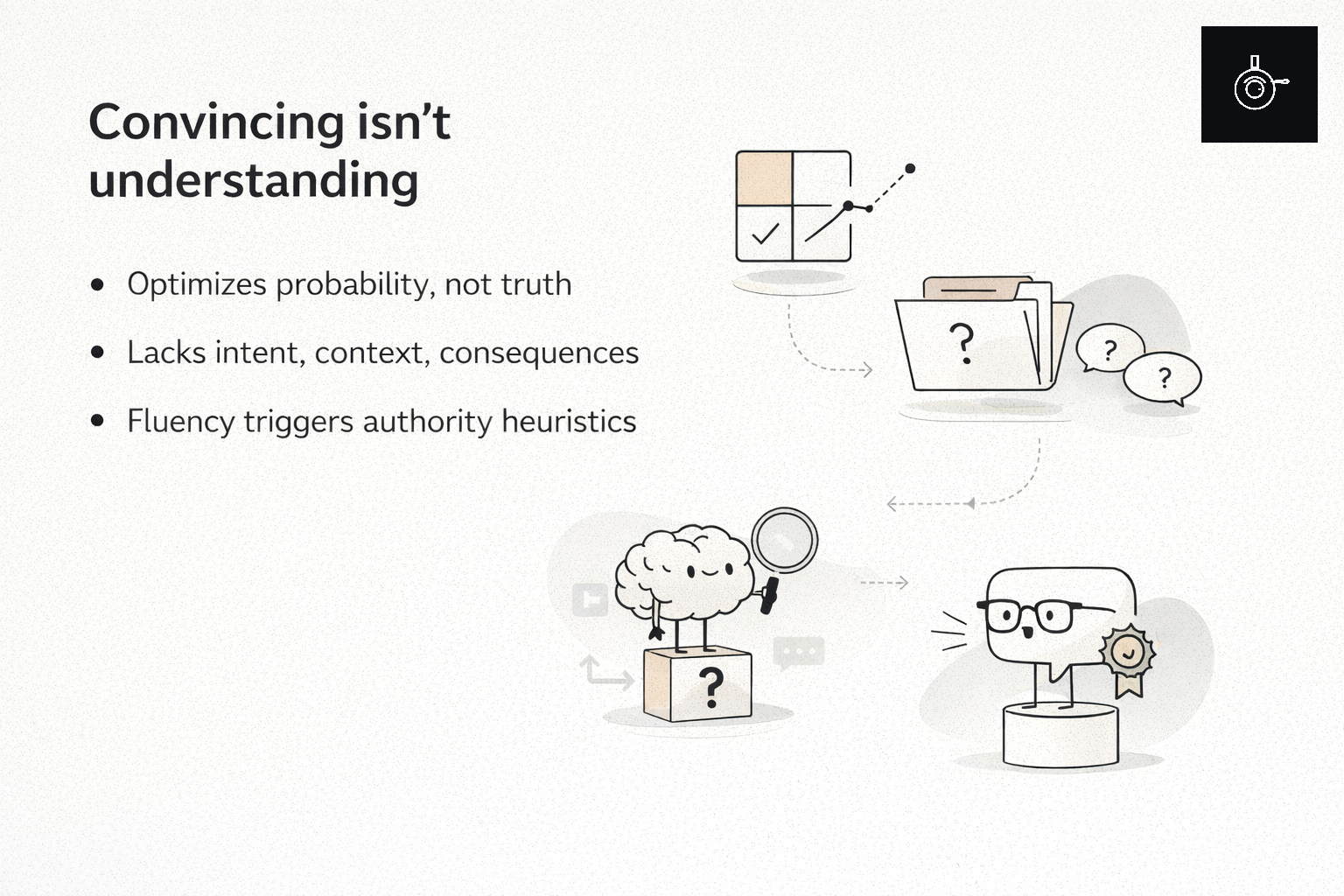 Ilustracion sobre delegar decisiones en la caja