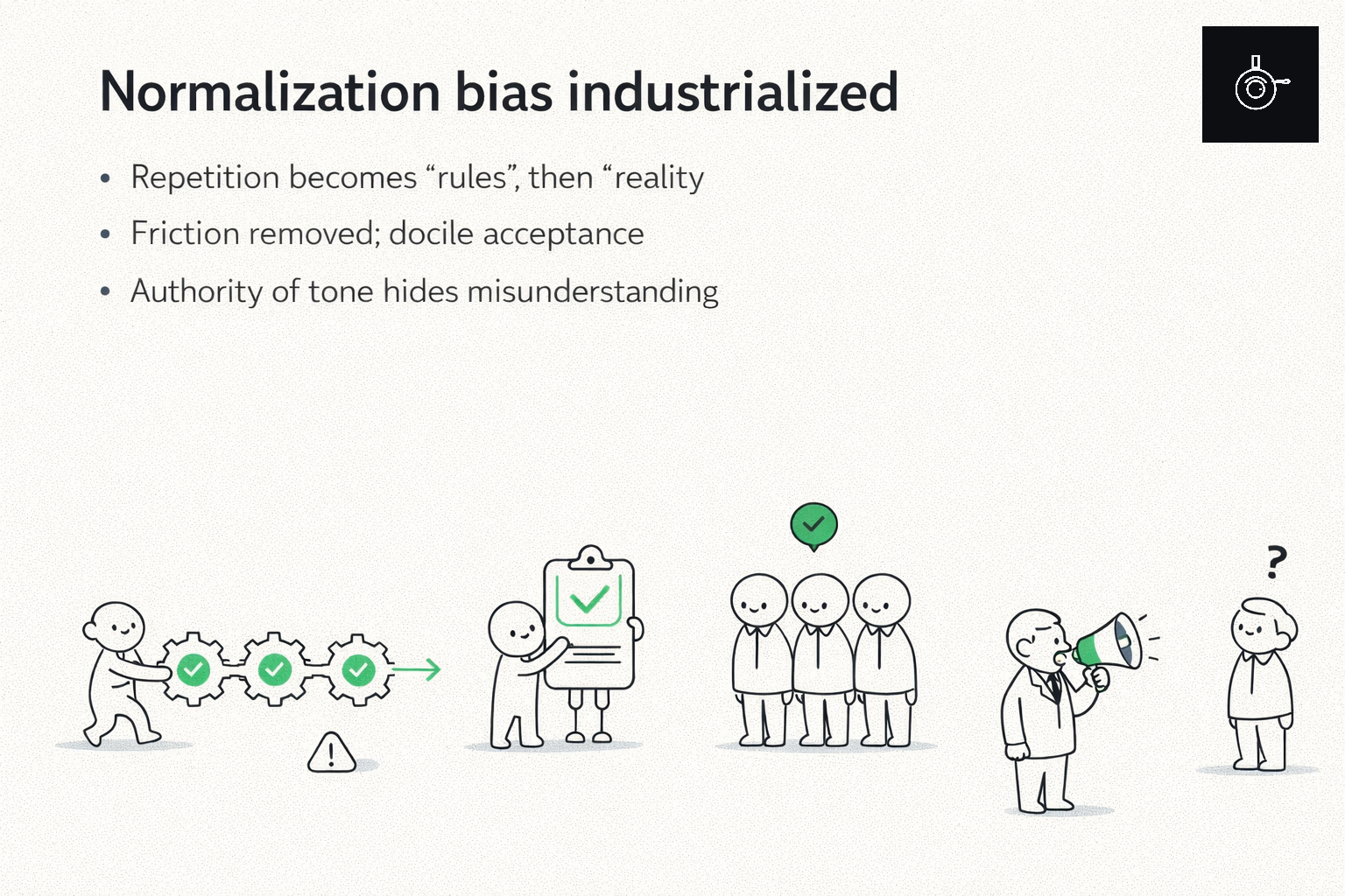 Ilustracion sobre el sesgo convertido en regla
